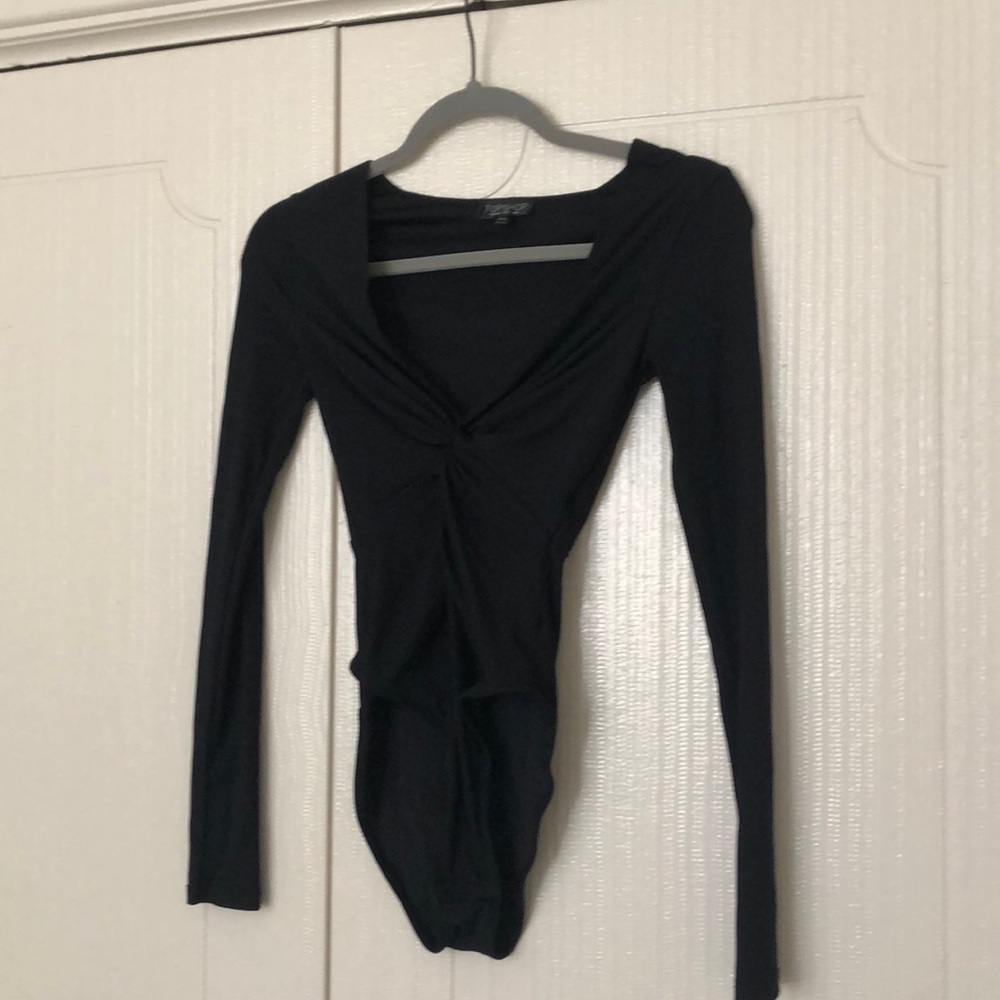 Black long sleeve top shop leotard